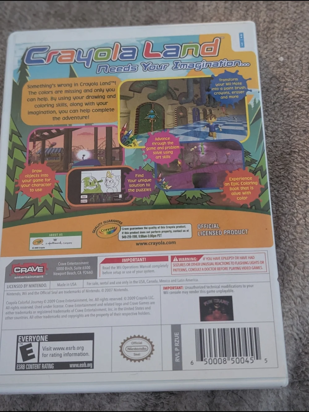 Crayola Colorful Journey Wii Game Complete With Manual E For Everyone Great